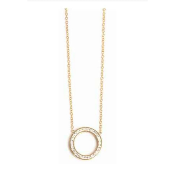 Crystal Circle Necklace - Gold