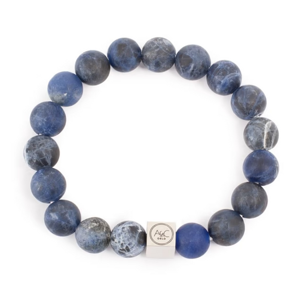 Steel Unisex Bracelet - Blue-Veins Quartz Stone