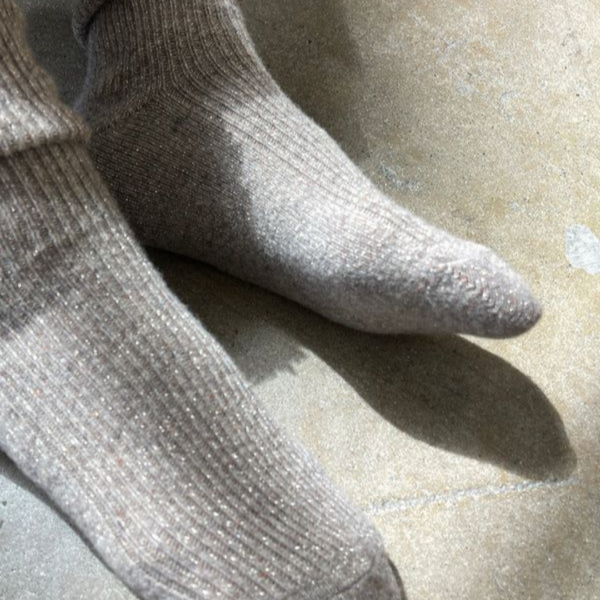 Winter Sparkle Socks - Nutmeg