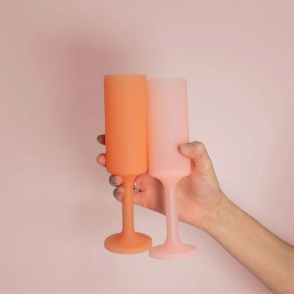 Silicone Unbreakable Champagne Flutes - Peach + Petal