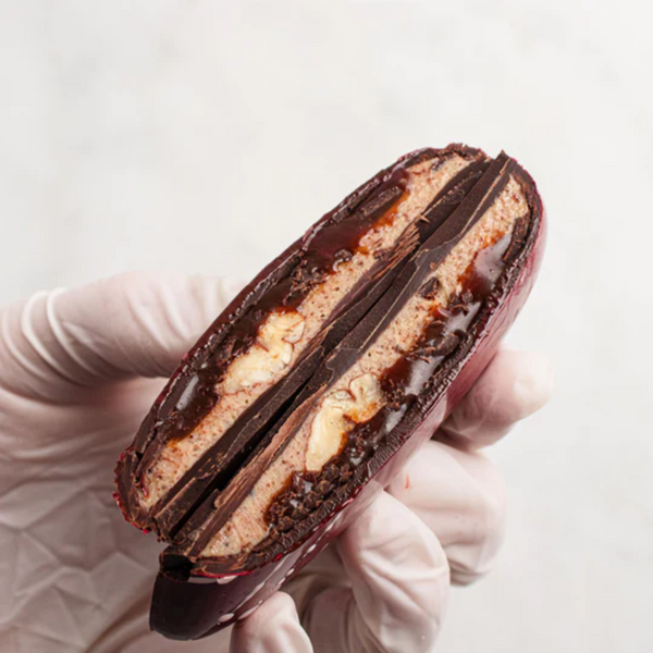 Pecan Praline + Salted Caramel Dark Chocolate Heart