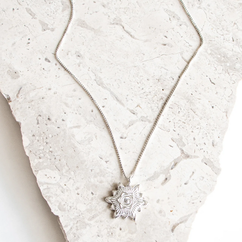 Boho Diamond Necklace - Silver