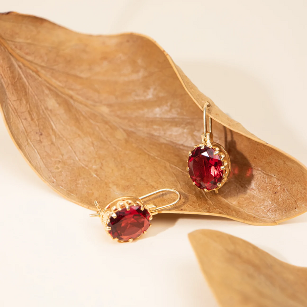 Sorbet Raspberry Earrings - Gold