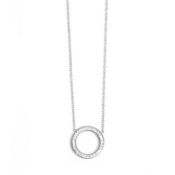 Crystal Circle Necklace - Silver