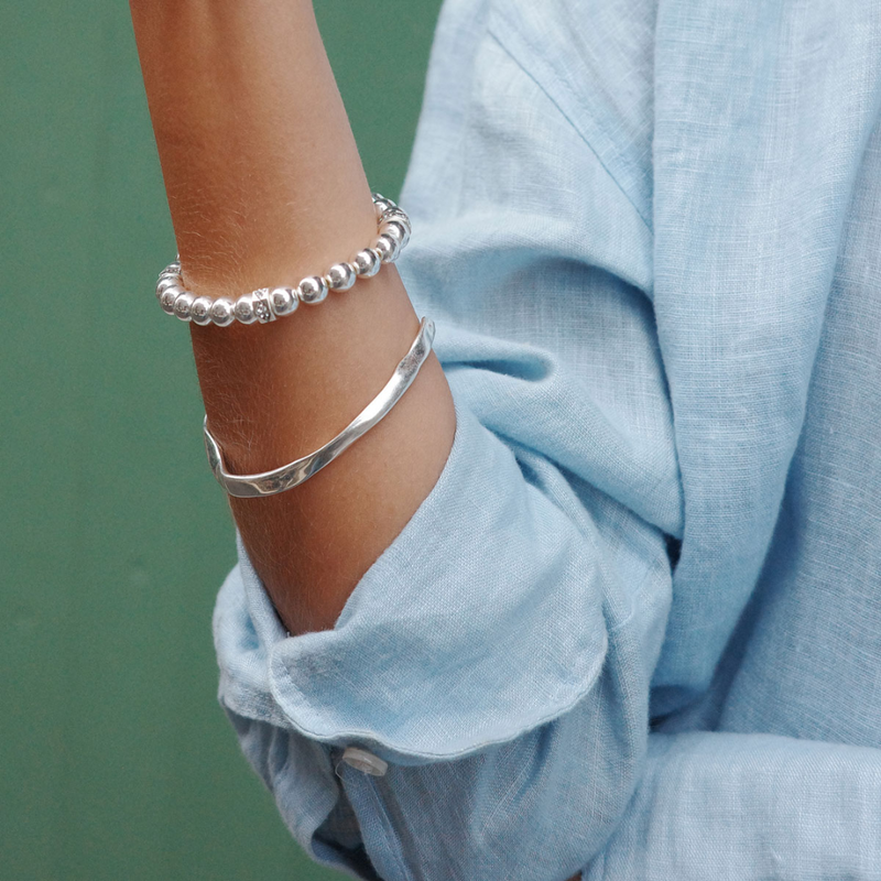 Sculptured Bracelet - Silver