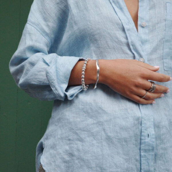 Sculptured Bracelet - Silver