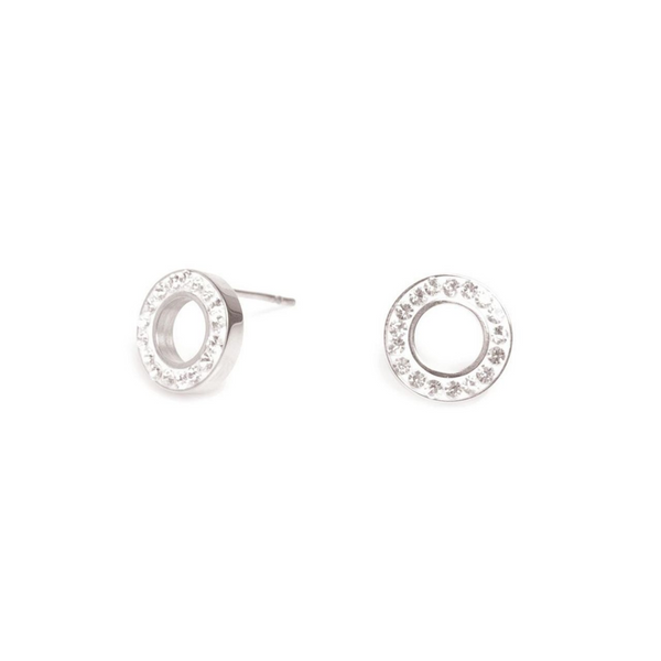 Crystal Circle earrings - silver