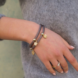 Pure Steel Wrap Bracelet - Taupe Satin