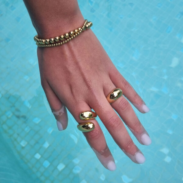 Pure Steel Bead Bracelet - Gold