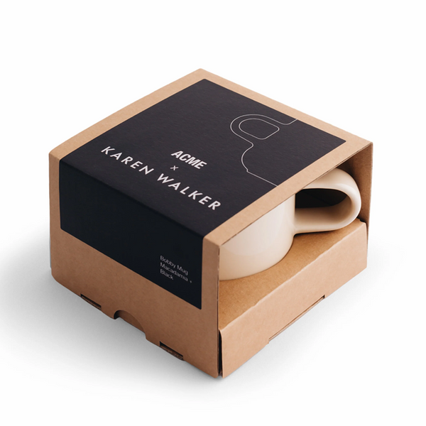 x Karen Walker Bobby Mug - Macadamia with Black