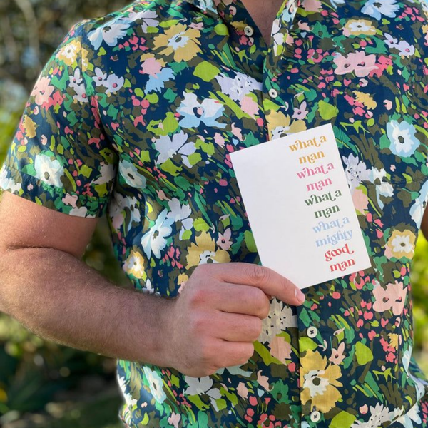 What a Man Greeting Card