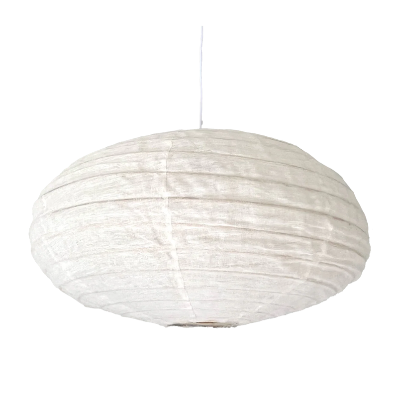 Linen Shade Oval 60cm - White