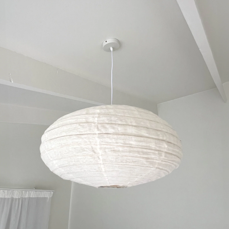 Linen Shade Oval 60cm - White