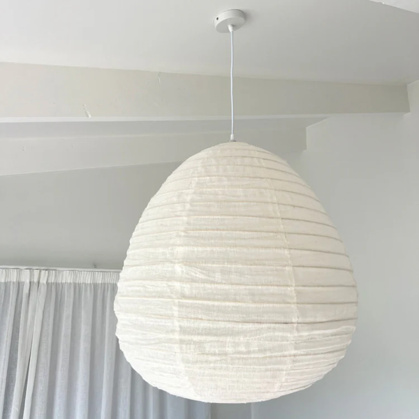 Linen Shade Pear 60cm - White