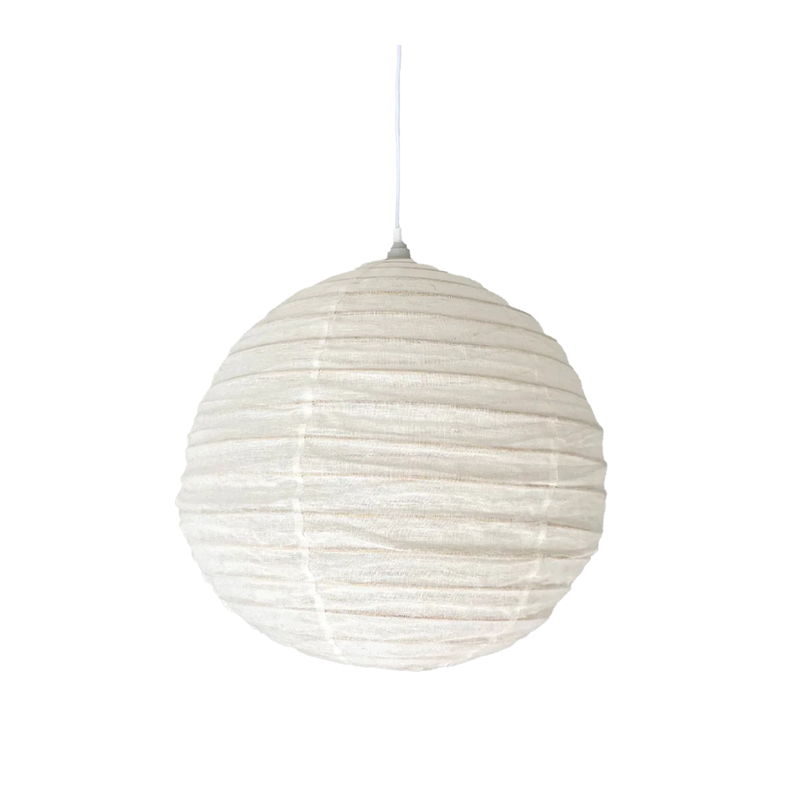 Linen Shade Round 50cm - White