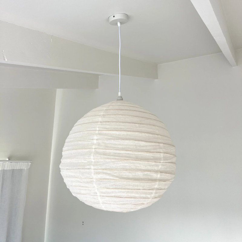 Linen Shade Round 50cm - White