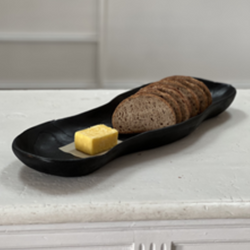 Organic Teak Yakisugi Platter - Black