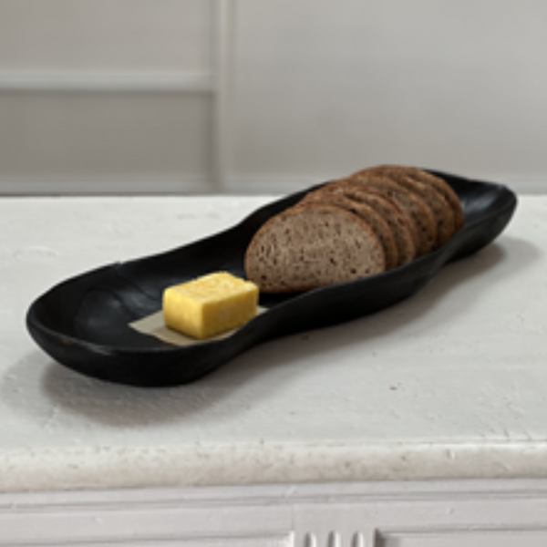 Organic Teak Yakisugi Platter - Black