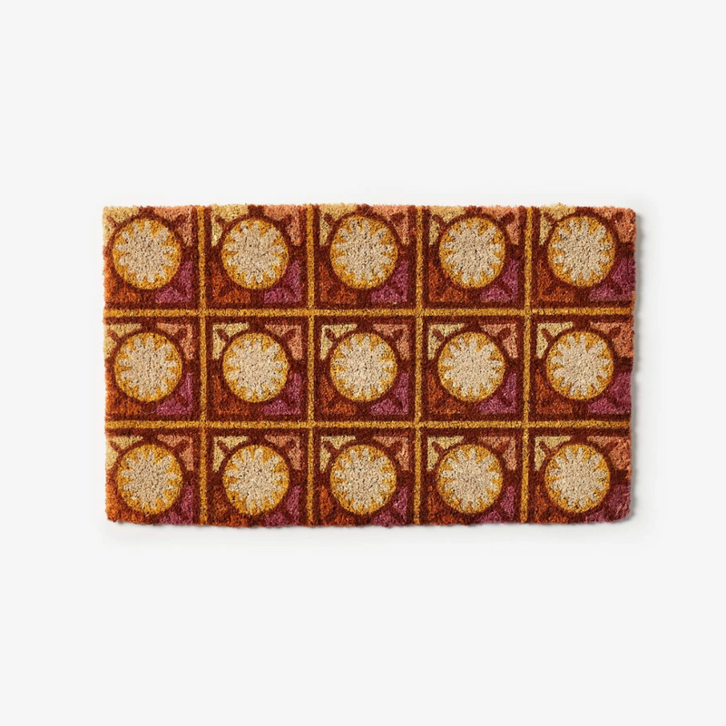 Door Mat - Antique Tile Orange