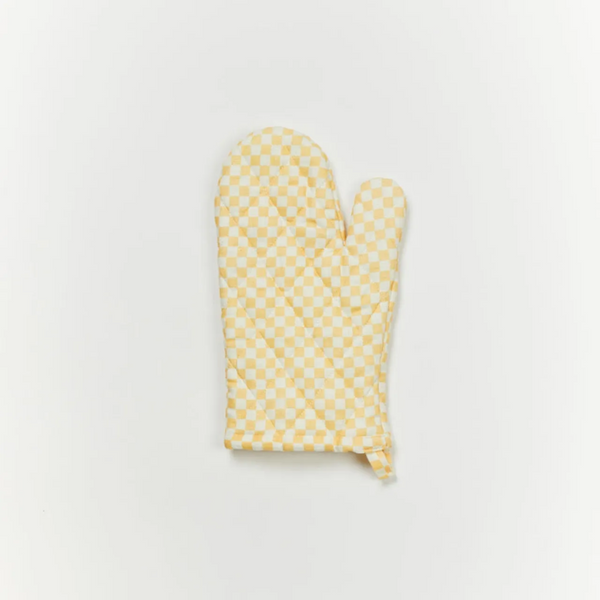 Oven Gloves Tiny Checkers Peach - Set of 2