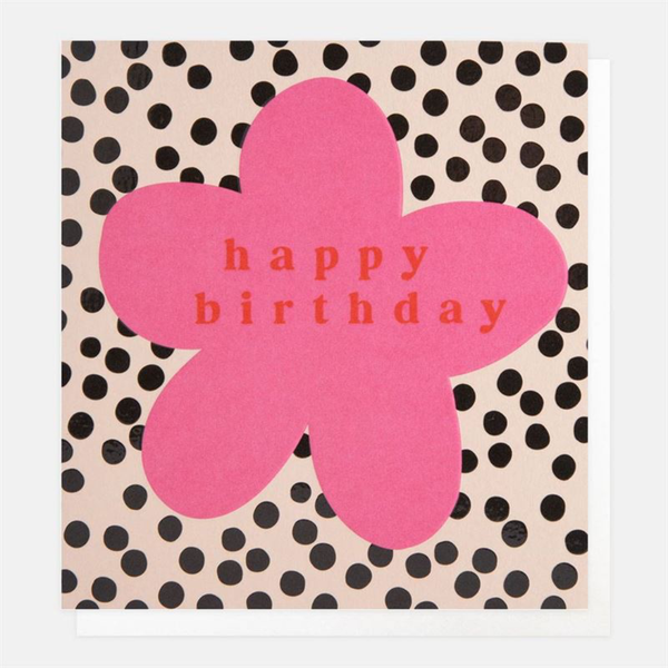 Happy Birthday Pink Flower Card