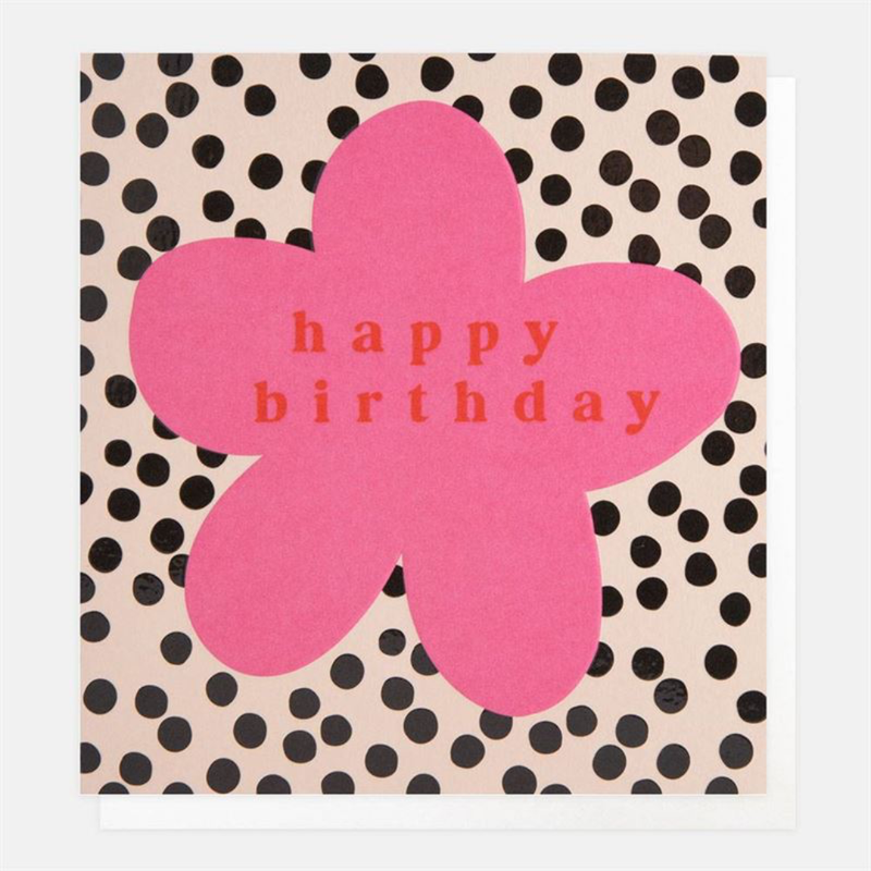 Happy Birthday Pink Flower Card
