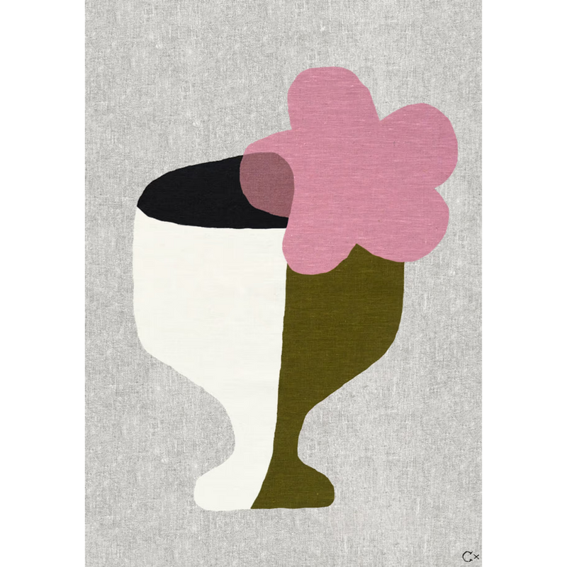 Art Teatowel - Floral Cup