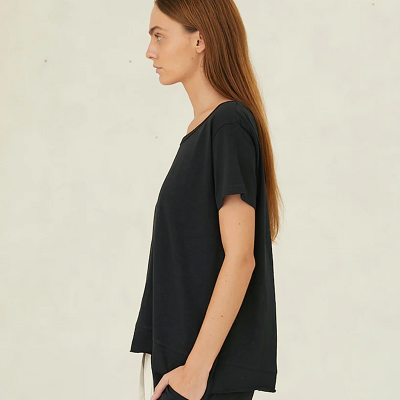 Raw Hem Slub Tee - Vintage Black