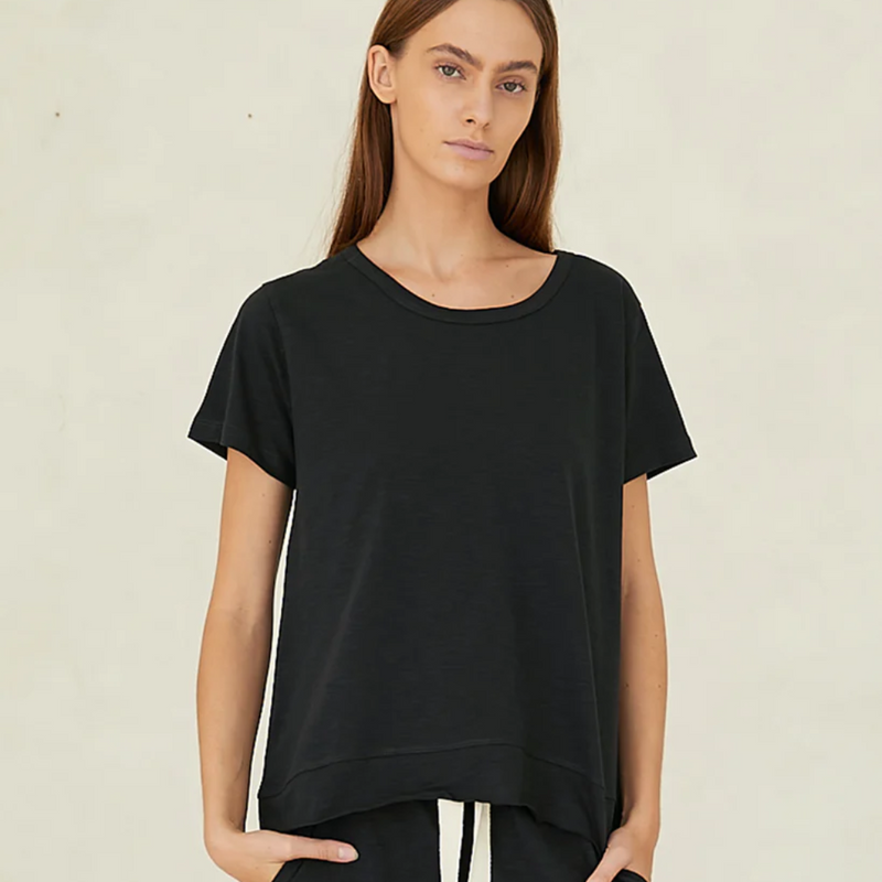 Raw Hem Slub Tee - Vintage Black