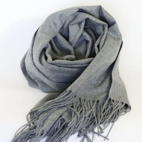 Luxury Cashmere Scarf - Grey Skies