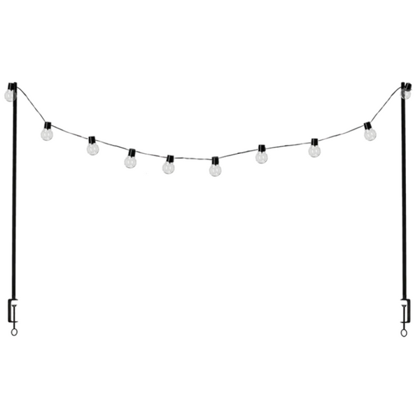 Table Clamp with Solar Lights - Black