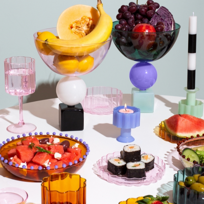 Geo Bowl - Pink + Black + White