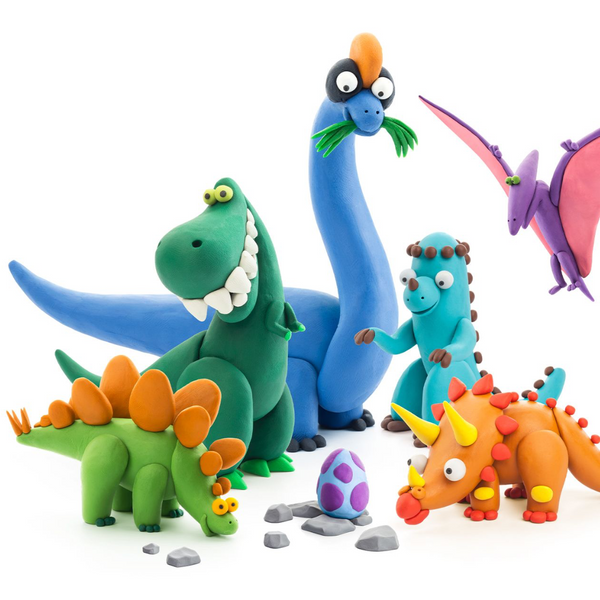 Dinos Clay Set - Pachycephalosaurus + Brachiosaurus + stegosaurus