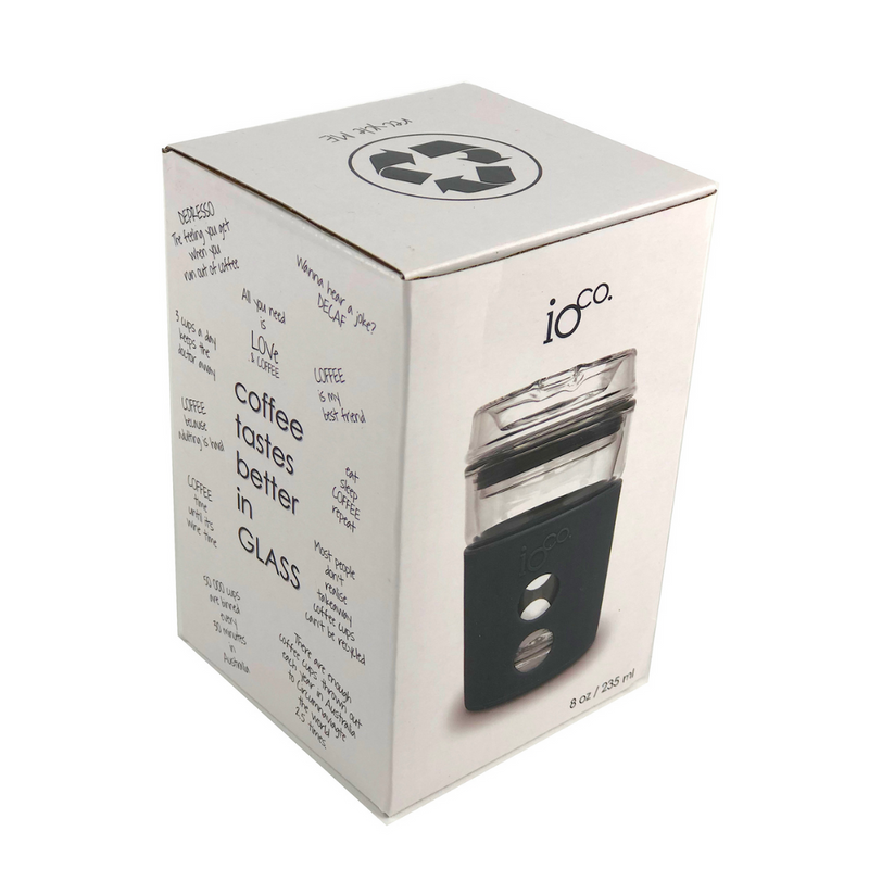 IOco Reusable Glass Coffee Travel Cup - Denim 8oz