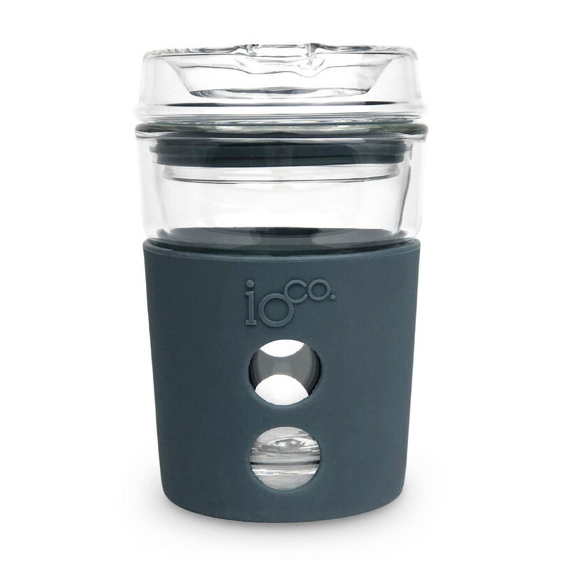 IOco Reusable Glass Coffee Travel Cup - Denim 8oz
