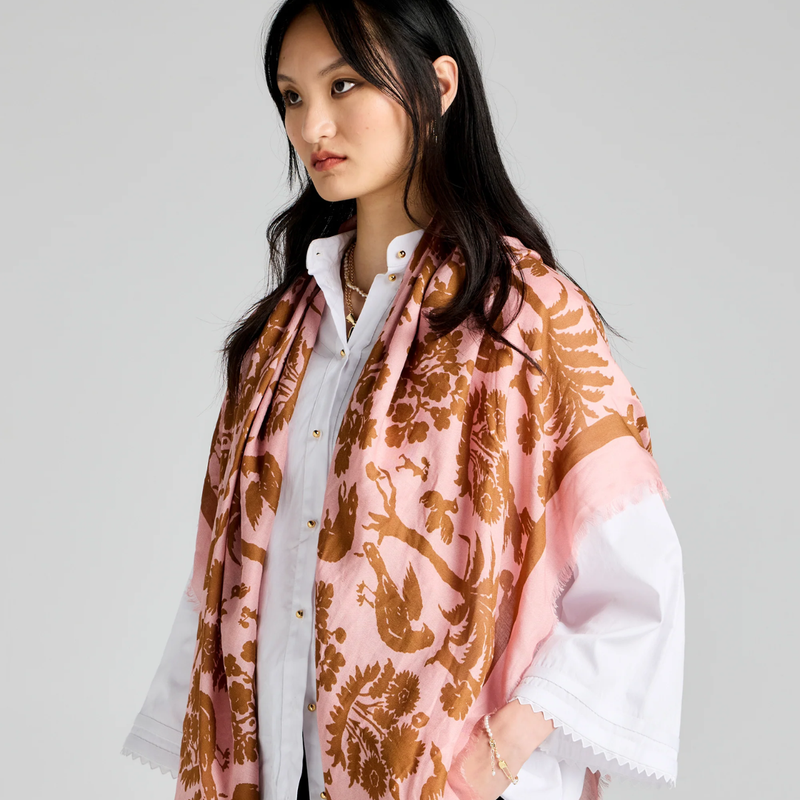 Animal Kingdom Model Twill Scarf - Pink