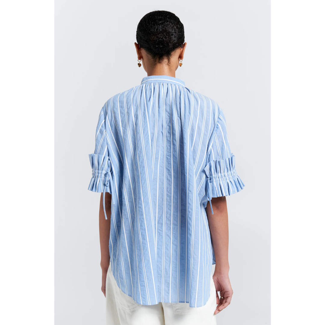 Karen Walker Floret Ruffle Shirt - Blue – The Urban Studio