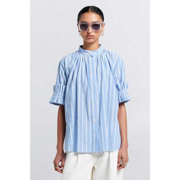 Floret Ruffle Shirt - Blue