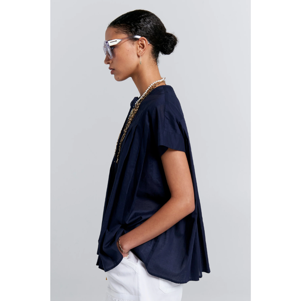 Furrow Sleeveless Shirt - Navy