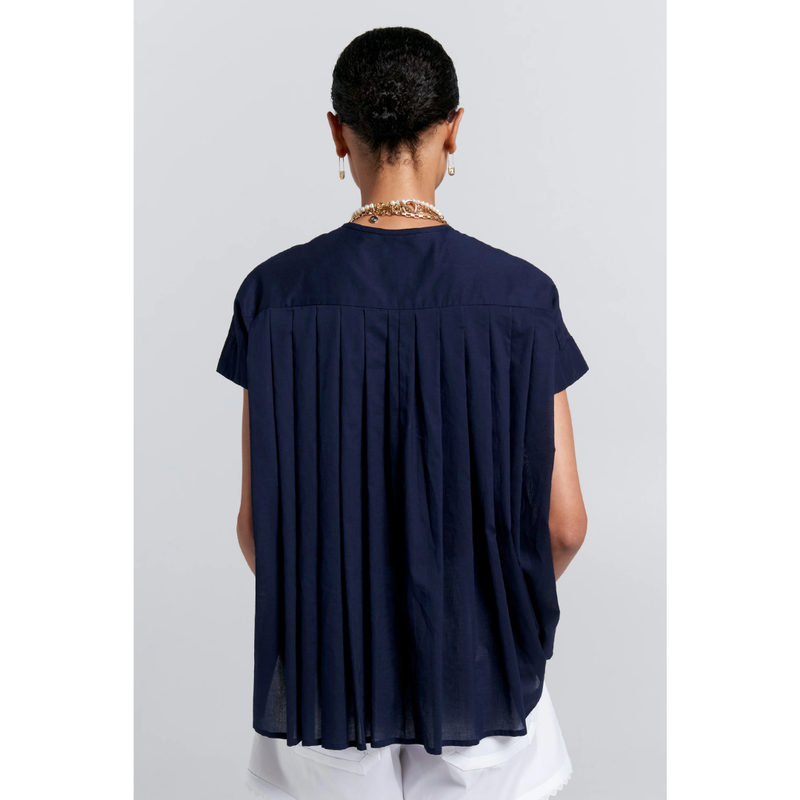 Furrow Sleeveless Shirt - Navy