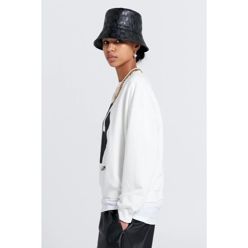 Keep Walkin' Organic Cotton Crewneck Sweatshirt - Off White