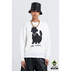 Keep Walkin' Organic Cotton Crewneck Sweatshirt - Off White