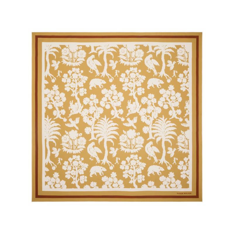 Animal Kingdom Classic Silk Scarf - Ochre