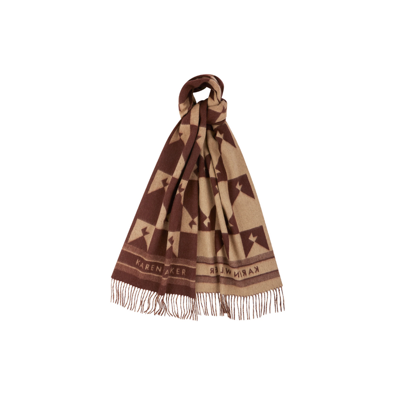 Monogram Jacquard Scarf - Mahogany + Tan