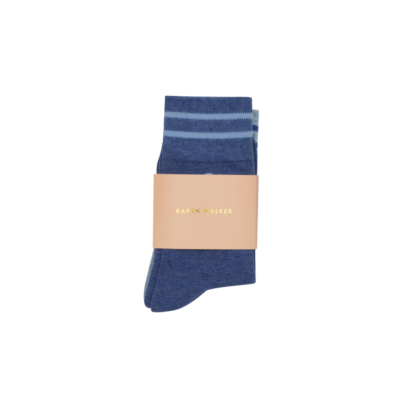 KW Runaway Girl Socks 2 pack - Blue + Light Blue