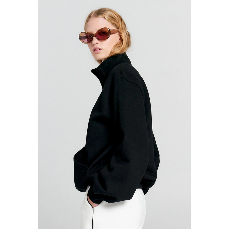 Runaway Girl Zip-Up Sweatshirt - Black