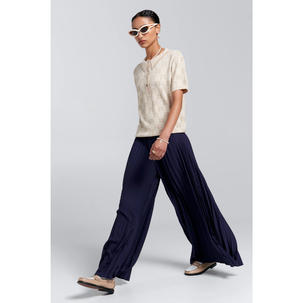 Sunray Pleated Pant - Navy