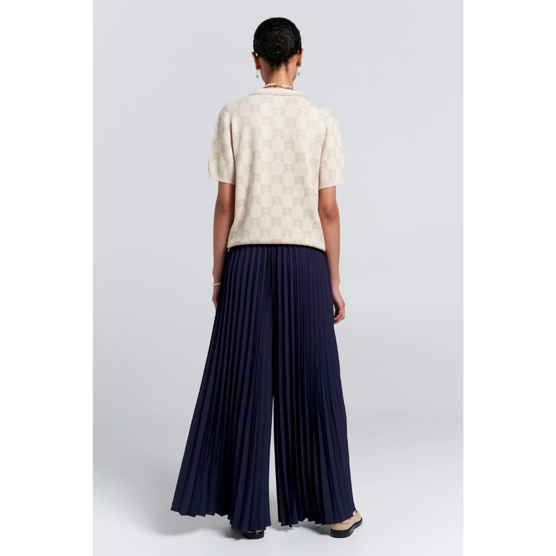 Sunray Pleated Pant - Navy