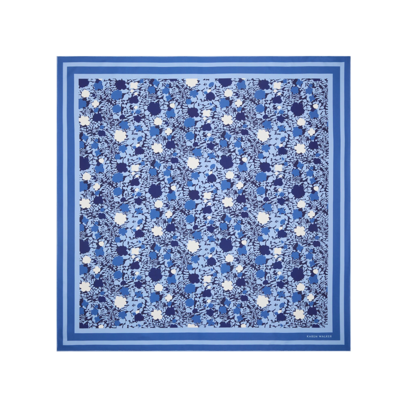 Perfect Day Classic Silk Scarf - Blue