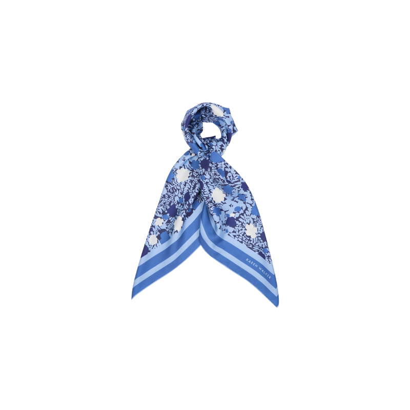 Perfect Day Classic Silk Scarf - Blue